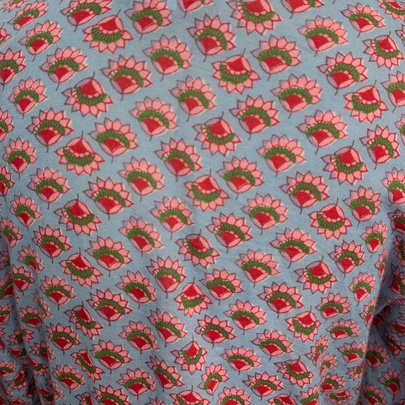 XIRENA Myrah Maxi Dress SZ XS Light Blue Red Lightweight Gauzy Boho GUC - Picture 3 of 10